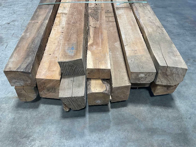 Teak balk 230x7,5-15 cm (12x) - afbeelding 3 van  8
