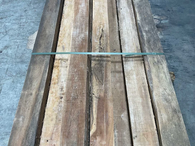 Teak balk 230x7,5-15 cm (12x) - afbeelding 4 van  8