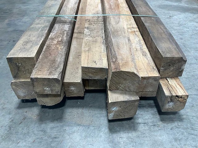 Teak balk 230x7,5-15 cm (12x) - afbeelding 5 van  8