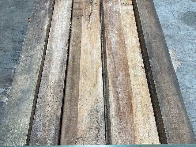 Teak balk 230x7,5-15 cm (12x) - afbeelding 6 van  8