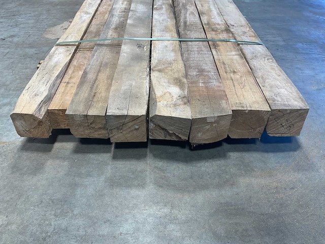 Teak balk 230x8-13 cm (8x) - afbeelding 6 van  8