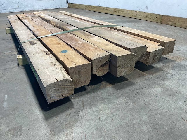 Teak balk 230x8-13 cm (8x) - afbeelding 7 van  8