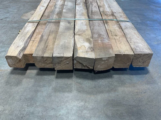 Teak balk 230x8-13 cm (8x) - afbeelding 5 van  8