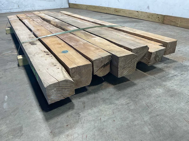 Teak balk 230x8-13 cm (8x) - afbeelding 6 van  8