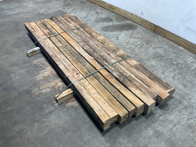 Teak balk 230x8-13 cm (9x) - afbeelding 1 van  8