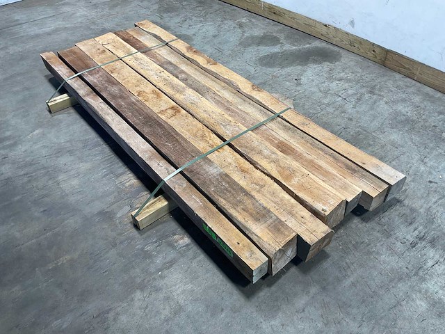 Teak balk 230x8-16 cm (7x) - afbeelding 1 van  5