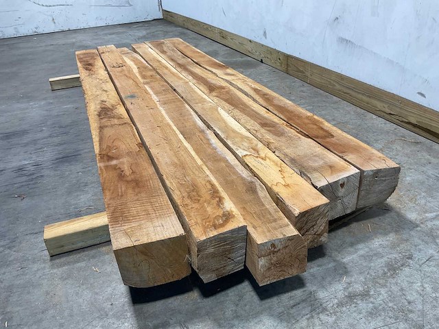 Teak balk gedroogd 240x10-15 cm (6x) - afbeelding 3 van  5