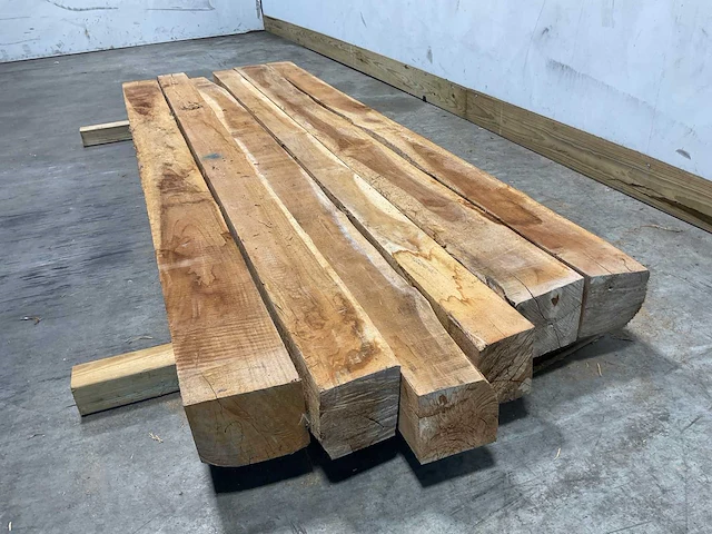 Teak balk gedroogd 240x10-15 cm (6x) - afbeelding 3 van  5
