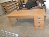 Teak bureel 3 laden afm. 200x80 - afbeelding 1 van  9