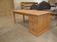 Teak bureel 3 laden afm. 200x80 - afbeelding 2 van  9