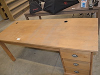 Teak bureel 3 laden afm. 200x80 - afbeelding 3 van  9