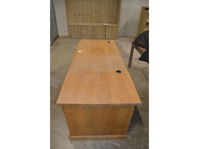 Teak bureel 3 laden afm. 200x80 - afbeelding 4 van  9