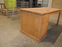 Teak bureel 3 laden afm. 200x80 - afbeelding 6 van  9