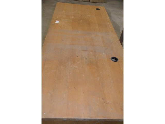 Teak bureel 3 laden afm. 200x80 - afbeelding 9 van  9