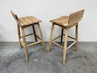 Teak houten barkruk (6x) - afbeelding 3 van  3