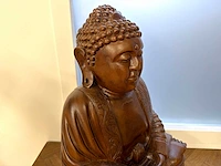 Teak houten buddha 60 cm. - afbeelding 3 van  3