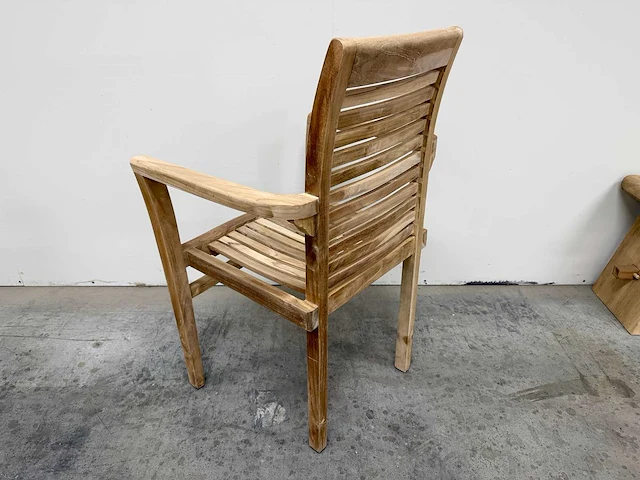 Teak houten tuinstoel (2x) - afbeelding 3 van  5