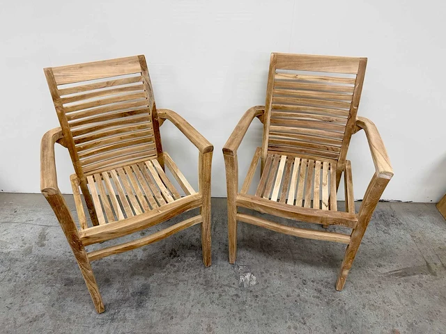 Teak houten tuinstoel (2x) - afbeelding 5 van  5
