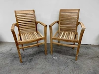 Teak houten tuinstoel (4x)