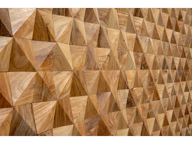 Teak houten wandpaneel cubes (15x) - afbeelding 2 van  2