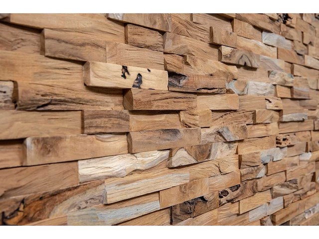 Teak houten wandpaneel java (20x) - afbeelding 1 van  3
