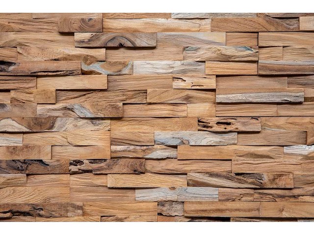 Teak houten wandpaneel java (2x) - afbeelding 2 van  3
