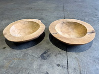 Teak schaal 40 cm. (2x) - afbeelding 1 van  2