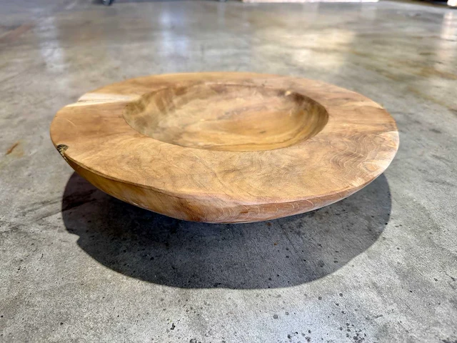 Teak schaal 40 cm - afbeelding 2 van  2
