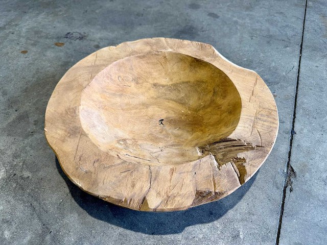 Teak schaal 40 cm - afbeelding 2 van  2
