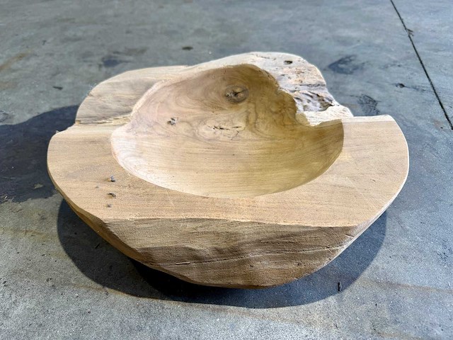 Teak schaal 40 cm - afbeelding 2 van  2