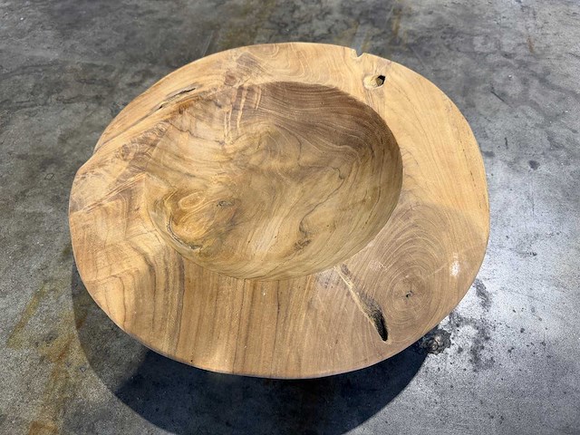 Teak schaal 40cm. - afbeelding 2 van  2