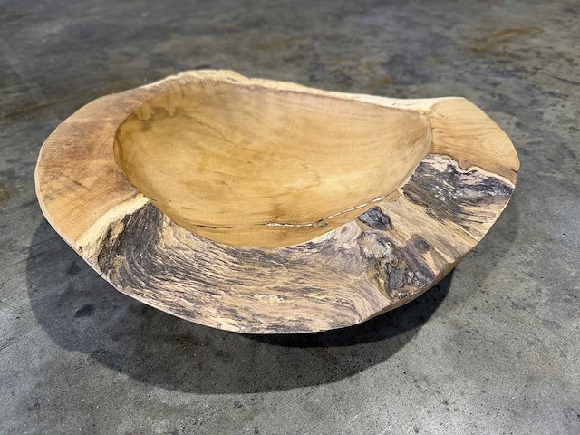 Teak schaal 40cm. - afbeelding 1 van  2