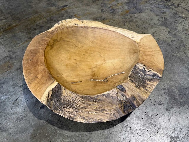 Teak schaal 40cm. - afbeelding 2 van  2