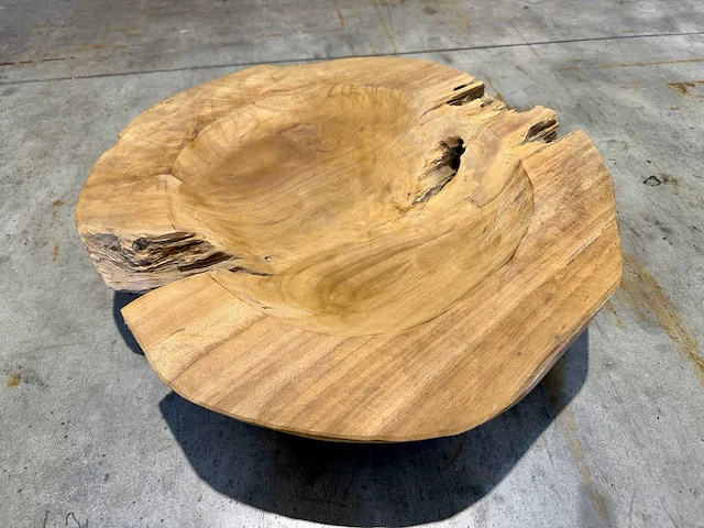 Teak schaal 60 cm - afbeelding 1 van  2