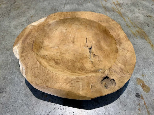 Teak schaal 60 cm - afbeelding 2 van  2