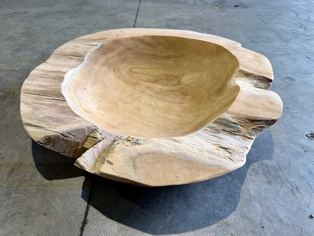Teak schaal 60 cm - afbeelding 1 van  2