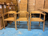Teak tuinstoel (3x) - afbeelding 1 van  9