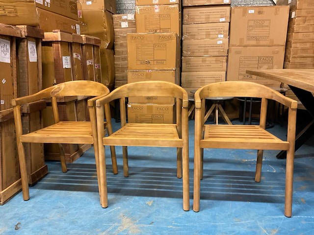 Teak tuinstoel (3x) - afbeelding 2 van  9