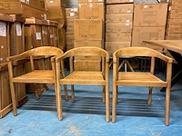 Teak tuinstoel (3x) - afbeelding 2 van  9