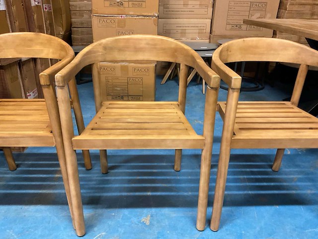 Teak tuinstoel (3x) - afbeelding 7 van  9