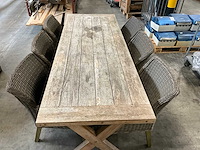 Teak tuintafel met 6 stoelen - afbeelding 4 van  8