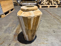Teak vaas - afbeelding 1 van  2