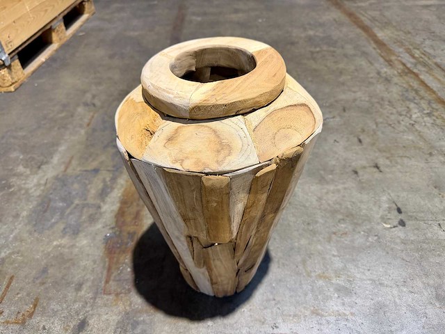 Teak vaas - afbeelding 2 van  2