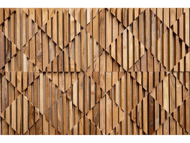 Teak wandpanelen modern (14x) - afbeelding 1 van  3