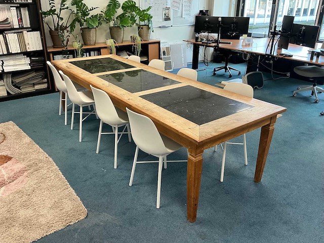 Teakhouten eetkamertafel - afbeelding 1 van  5