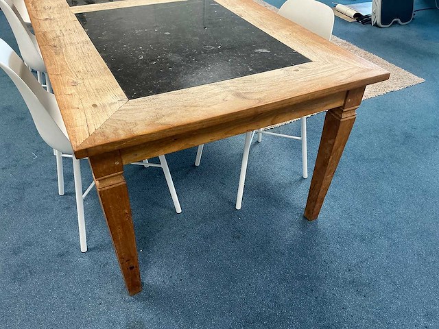 Teakhouten eetkamertafel - afbeelding 2 van  5