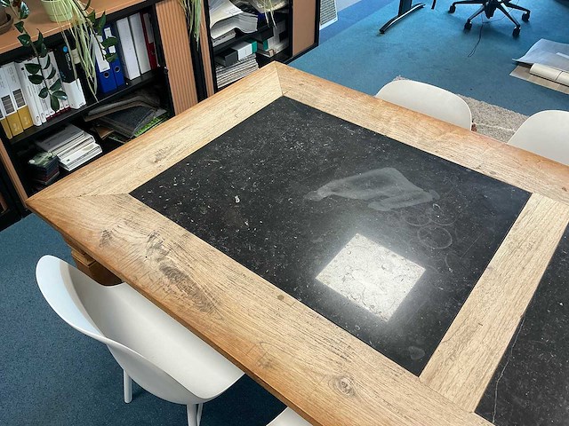 Teakhouten eetkamertafel - afbeelding 3 van  5