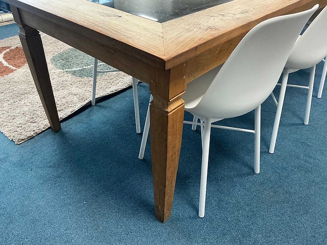 Teakhouten eetkamertafel - afbeelding 4 van  5