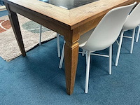 Teakhouten eetkamertafel - afbeelding 4 van  5