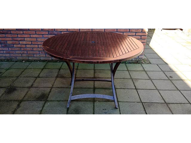 Teakhouten ronde tafel, bruin, 2018 - afbeelding 1 van  1